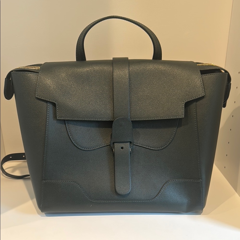 Senreve Maestra Forest Green Pebbled Leather Bag